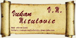 Vukan Mitulović vizit kartica